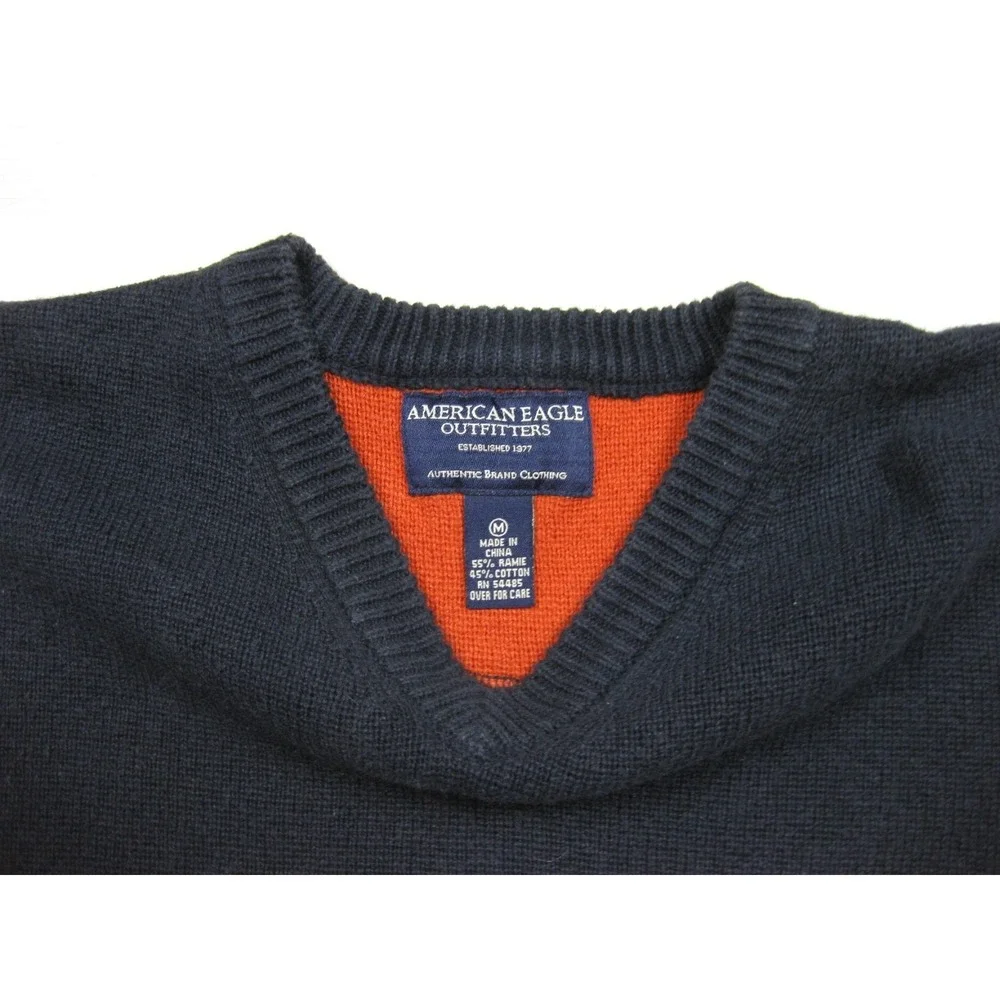 Vintage Y2K American Eagle Sweater Men's (M) Stripe Cyber Skate Grunge 90s
